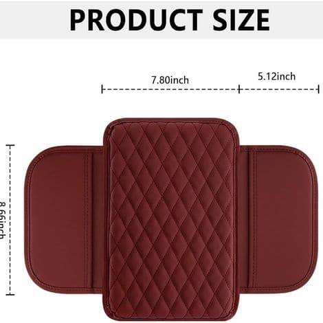 Upgraded Car Armrest Cushion, Universal Car Armrest Pad with Two Pockets, Comfortable Car Interior Accessory (Red)