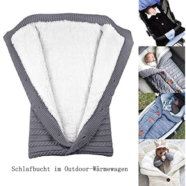 Babys vintersovsäckar, tjock varm barnvagnsfilt, stickad swaddlefilt, barnvagnssovsäck för 0-24 månader, baby barnvagnsdeformation för