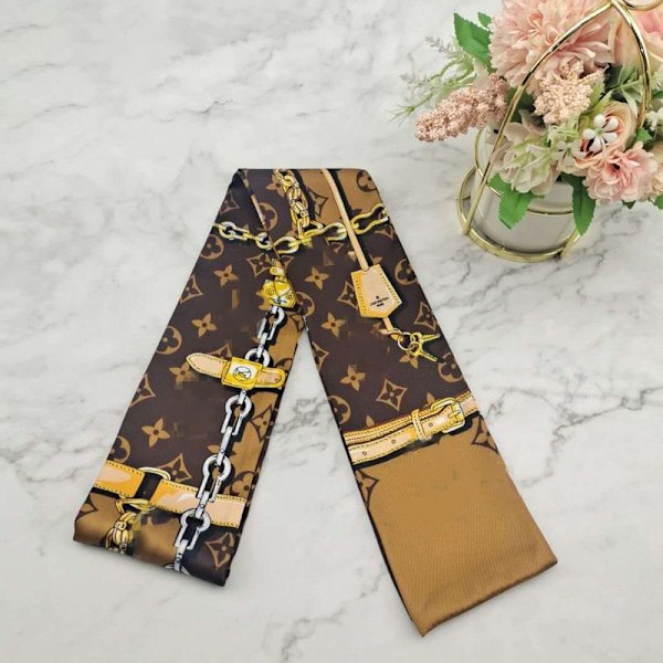 Tarot LV chic halsduk vår och höst pannband Koreansk vild knytväska handtag band twilly coffee coffee