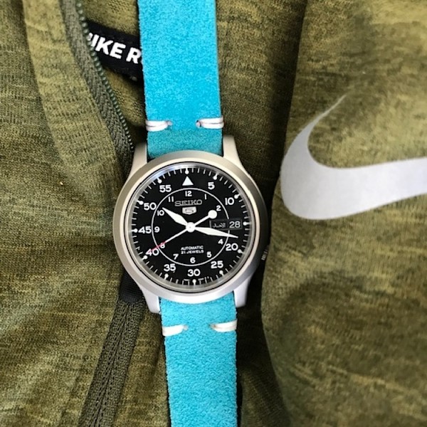 Klockarmband av turkos mocka / läder Turquoise 22mm Turquoise 22mm