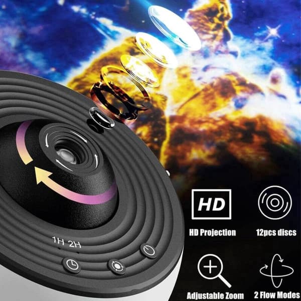 13-in-1 Ceiling Star Projector, 360° Rotating Planetarium Projector, Night Light, Starry Sky Projector with Solar System, Moon and Nebula Projection