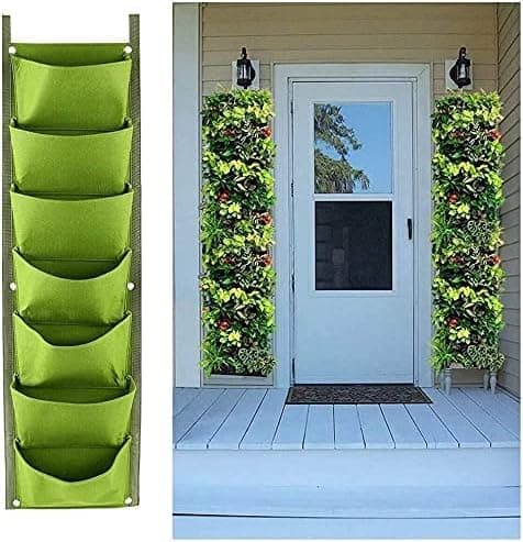 7 Outdoor Plants Miniature Hanging Pots 2-Pack Vertical Wall Planter Balcony Planter Railing Planter Garden Balcony Decoration