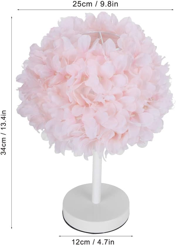 Blomsterbordlampe sengelampe dekorativt materiale: lyserød
