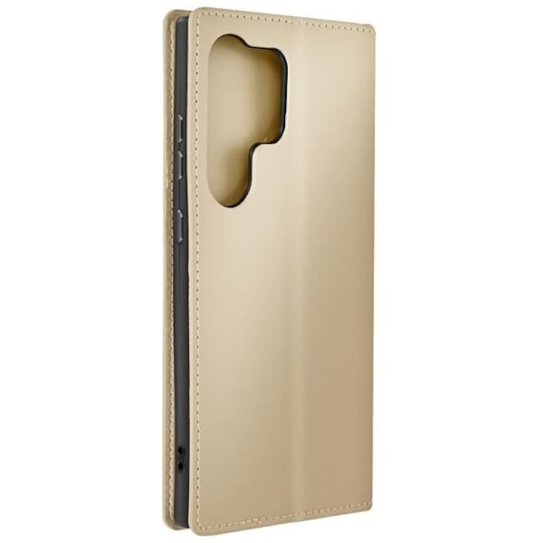 Fodral till Samsung Galaxy S24 Ultra - AVIZAR - Dubbel ficka - Stativfunktion - Guld Gul