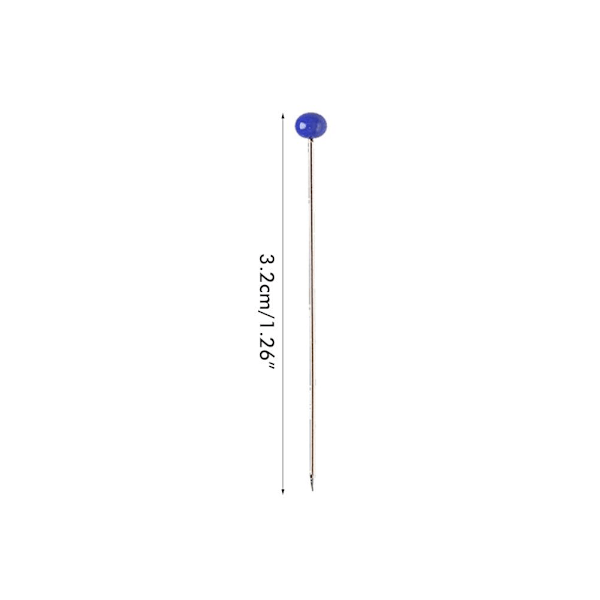 100 stycken/set 3,2 cm sy nålar färgglada glaskula huvud raka sömnad nålar sy nålar för DIY dekoration hantverk sömnadsprojekt