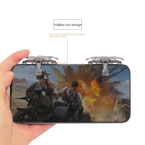 X8 Högkvalitativ Mekanisk Metallfärgad Muskänsla Mobilspel Joystick Controller Triggers för PUBG Skytte Mobilspelshjälp
