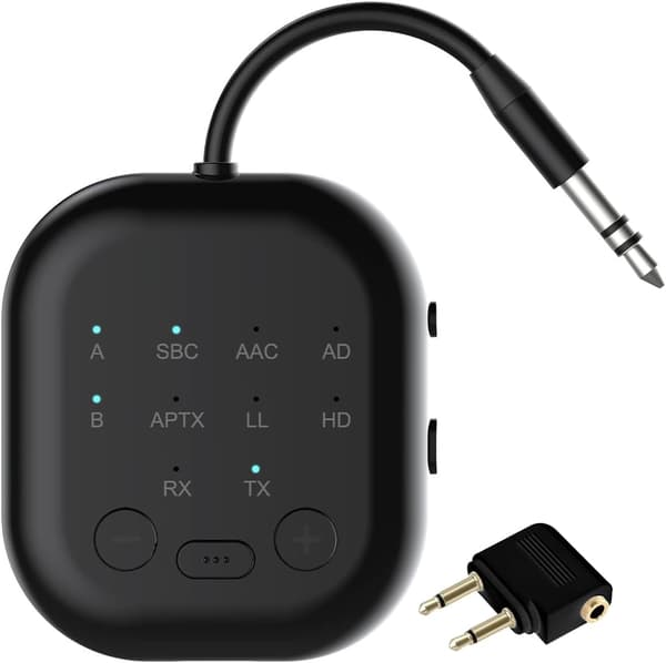 2025 Nyeste Modell Bluetooth Sender Mottaker, Bluetooth Lydadapter for Fly, Trådløs Sender for TV, Treningsstudio, Aptx HD, Aptx Low L