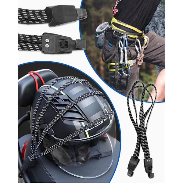 Elastisk stropp 2 stk flat hurtigspenne justerbare bagasjestropper flat gummistrikk elastisk stropp transportsikkerhet for sykkel bil 65 svart