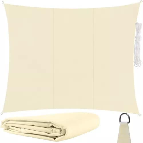 Vanntett solseil 4x3m 180g Beige[ZHE] Beige Beige