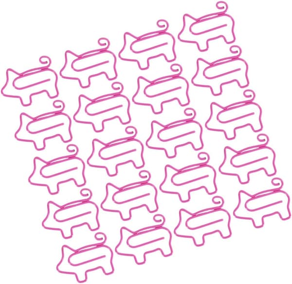 100 stk. piggete binders, morsomme binders, kontorrekvisita (rosa)