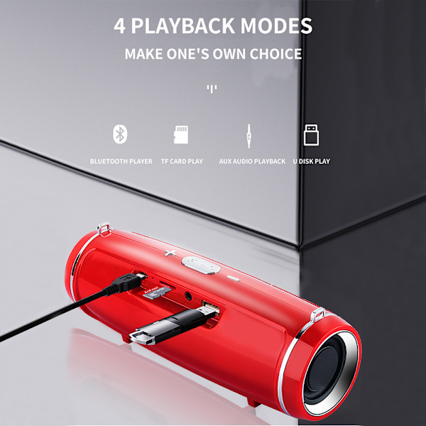 Bärbar Bluetooth-högtalare Trådlös & Vattentät Djup Bas Subwoofer Perfekt för Fester, Resor, Utomhus, Hem, Dusch