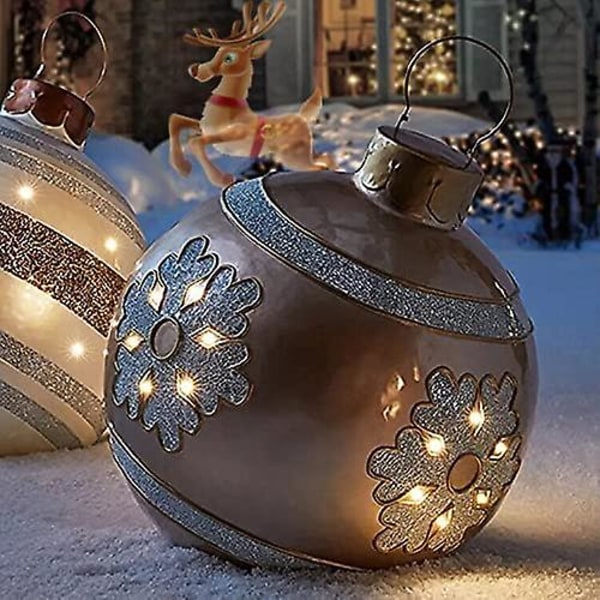 Julkulor Dekorationer För Hem Utomhus Uppblåsbara Leksaker Golden snowflake stripes Golden snowflake stripes