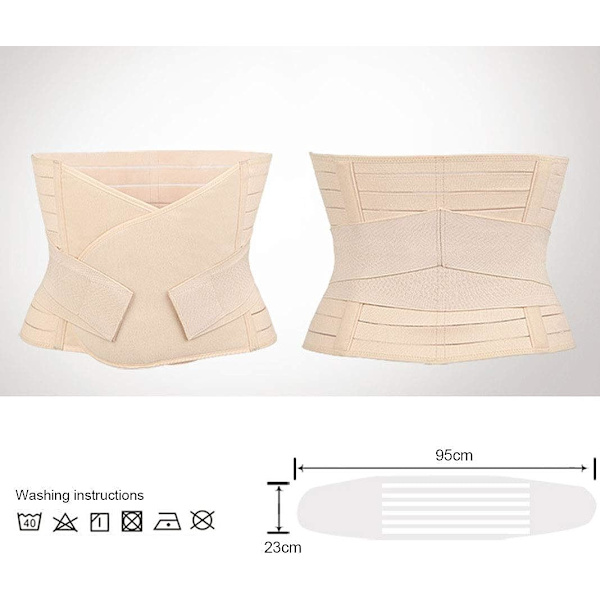 Postpartum Support Recovery Belt Andningsbar Elastisk Justerbar Postpartum Recovery Support Girdle Mage Efter Födelse Mageband (Storlek:L)