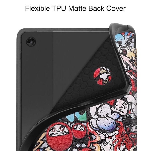 Tri-fold Fodral till Lenovo Tab M10 Plus Gen 3 - Graffiti multifärg
