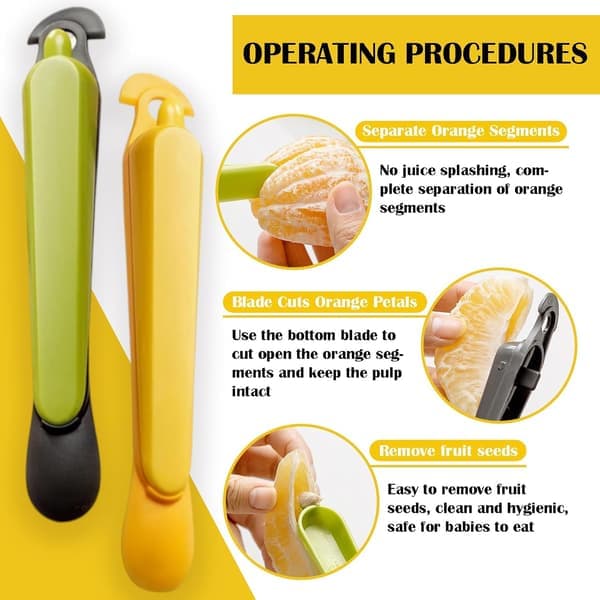 2-pack Orange and Citrus Peelers, Easy-to-Use Lemon and Grapefruit Peelers, Kitchen Utensils.