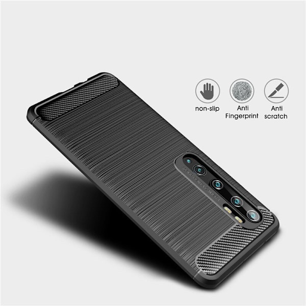 Stöttåligt Armor Carbon TPU-skal Xiaomi Mi Note 10 / Note 10 Pro Svart Svart