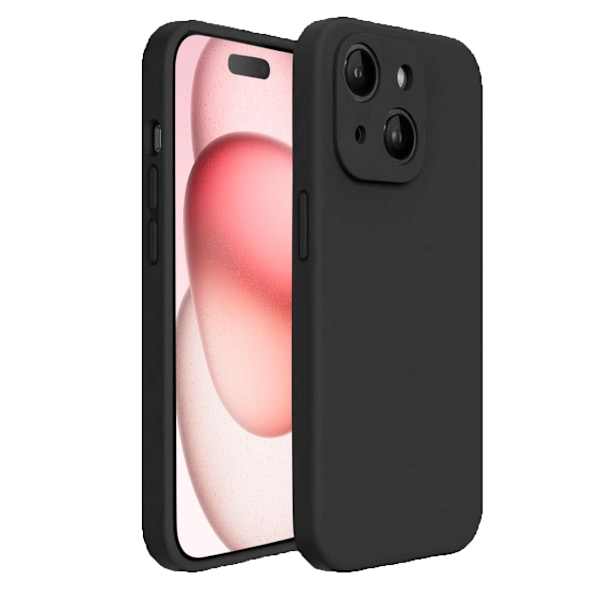 iPhone 15 Plus Matt Svart Skal - Med Kameraskydd