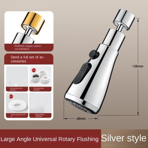 Universal Kitchen Faucet Extender with 3 Spray Modes - Water-Saving Anti-Splash Aerator