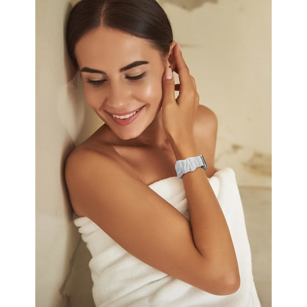 3-pack kompatibla med Apple Watch-band Scrunchies 38 mm tyg mjukt mönster tryckt tyg armband armband kvinnor IWatch elastiska Scrunchy-band