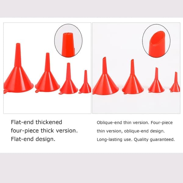 4-piece PP Funnel Set for Filling Bottles or Containers 4 Different Sizes Multi-functional Wide Mouth Funnels