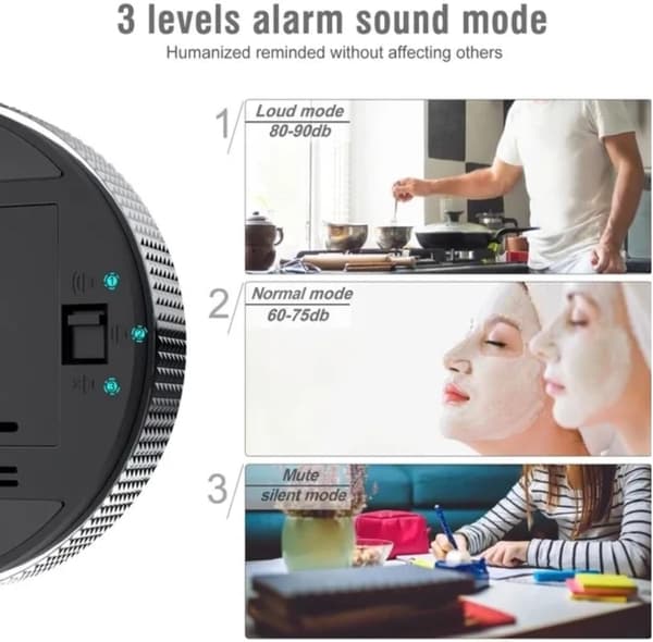 Magnetisk digital køkkentimer - Stor digital køkkentimer med LED-nedtællingsdisplay (sølv)