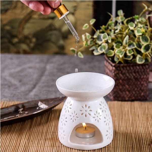 Keramisk Diffuser/Æterisk Olie Diffuser med Fyrfadslys Keramisk Olie Diffuser/Æterisk Oliebrænder/Aromadiffuser til Hjemmekontor & Toiletter