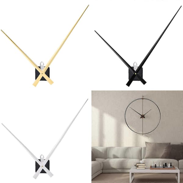 Long 450mm Hands High Torque Clock Movement Mechanism for Large Wall Clocks Silver Black