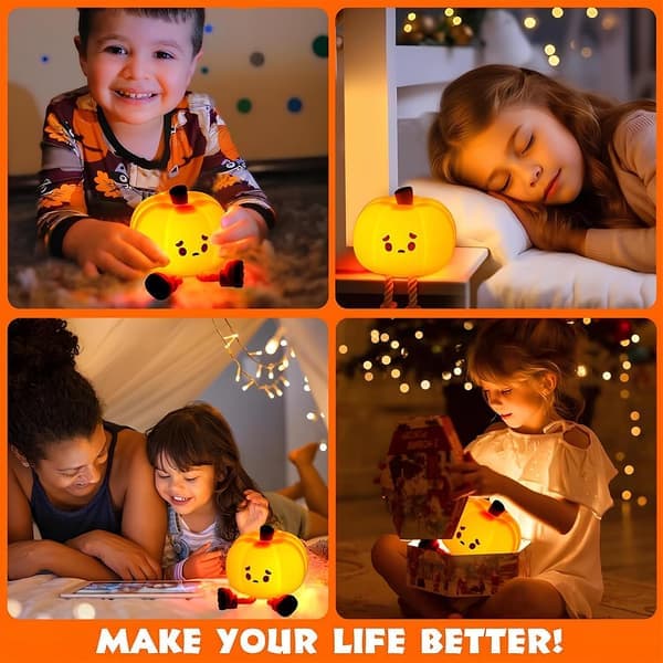 Jack-o-lantern, natlys, silikone fidget legetøj, græskarpynt til skrivebord og hjem til kvinder og børn