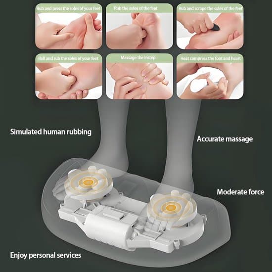 Massage – Elektrisk Fodmassager med Varme – 3 Intensitetniveauer – Ideel til Hjem og Kontor – Sort
