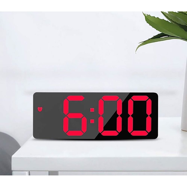 Smart digitala väckarklockor, liten klocka med snooze, dimbar, temperatur, datum, 12/24 timmar, liten elektronisk skrivbordsklocka för kök, kontor och