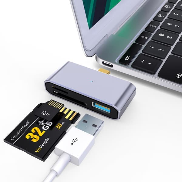 Gullbelagt TC til USB SD/TF-adapter