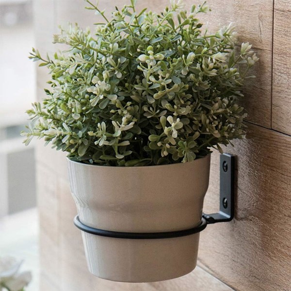 3 st väggmonterade blomkrukor ring vägg planter rack metall planter hängare med skruvar för trädgård uteplats (17. 5X15x6. 2cm)