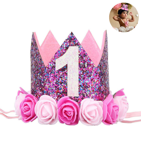 Baby Birthday Rainbow hatt, Birthday Crown hatt, Baby Birthday Photo rekvisita, Mini Rainbow Crown Festdekorationer