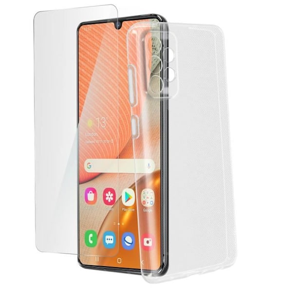 Fodral för Samsung Galaxy A72 Mjuk och genomskinlig härdat glasfilm 9H hårdhet