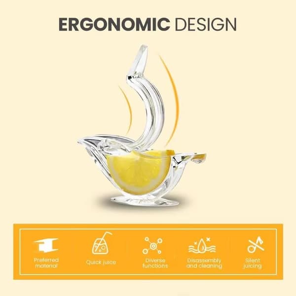 Acrylic Bird Pattern Lemon Squeezer, Lime Green and Yellow