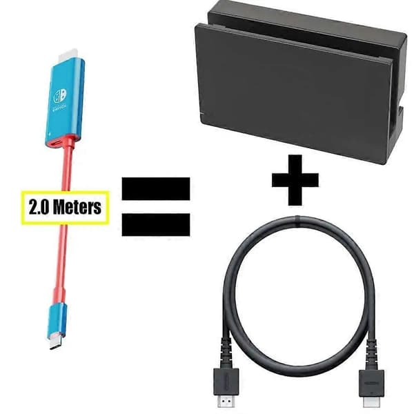 Bærbar Switch Dock USB Type C til HDMI Konverteringskabel til TV Dockingtilstand Kompatibel med Nintendo Switch, Steam Deck Blue