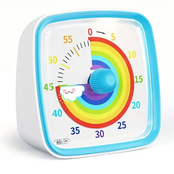 Kjøkkentimer - Timer for barn - Visuell timer - Læringstimer - Mini 60 minutters nedtelling - Med nattlys - Plastkonstruksjon - Hjem - Kontorbruk