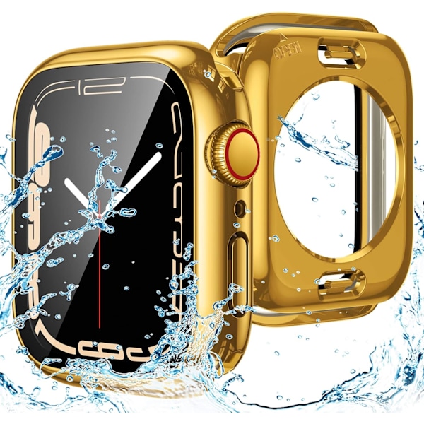 2-i-1 Vattentätt Skal för Apple Watch Skärm Gold 40mm Gold 40mm