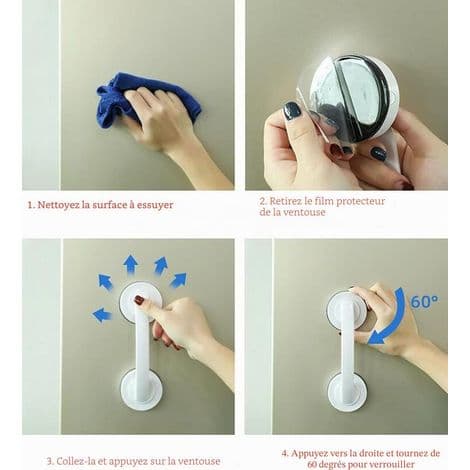 Powerful Suction Cup Mirror for Refrigerator, Bathroom Drawer, Kitchen Drawer Handle (White, Large)