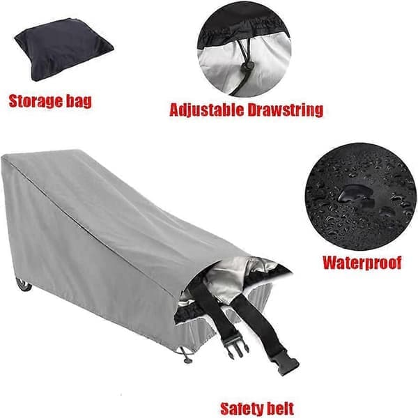 Solstolsskydd, Vattentäta Utomhusskydd för Solstolar, Trädgårdsmöbelskydd, 208x76x79cm Grå