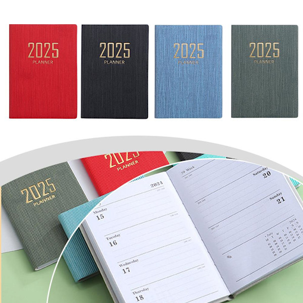 2025 A7 Planner Färgad Omslag Schema Anteckningsbok Daglig Planerare Sche Red 1pc Red 1pc