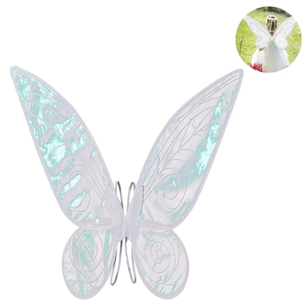 Fairy Wings Dress Up för tjejer Glittrande skira vingar Butterfly Fairy Halloween kostym Änglavingar för barn Blå