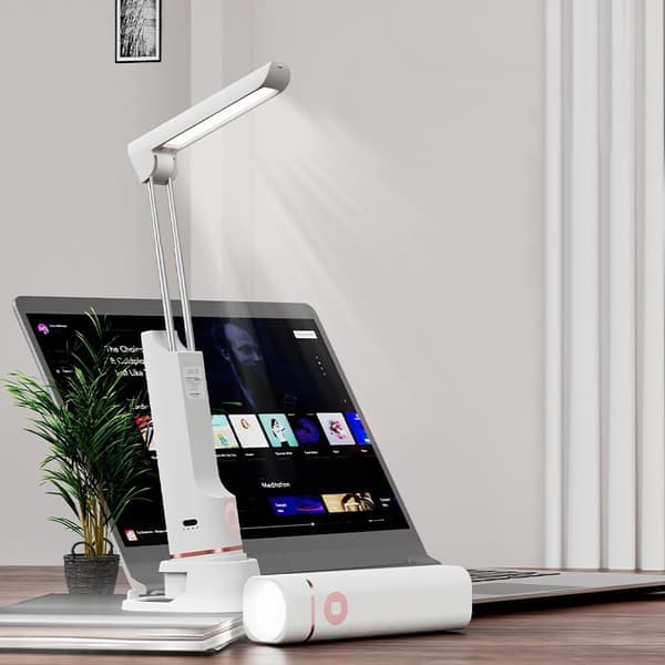 Wireless Desk Lamp with Retractable Design | 3-Mode Rechargeable Portable Lamp, Phone Stand for Reading & Emergencies