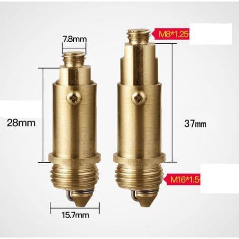 Udskiftningsbolt til pop-up click-clack vaskeafløb i titanium til de fleste håndvaske, håndvaske, vaske, 15,7 mm x 28 mm