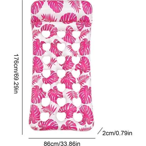 Inflatable Pool Mattress. Foldable Inflatable Lounger. Float Mattress for Adults. 176 x 86 x 2 cm