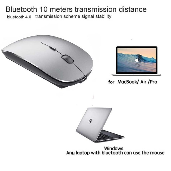 Uppladdningsbar Bluetooth mus för Mac Laptop