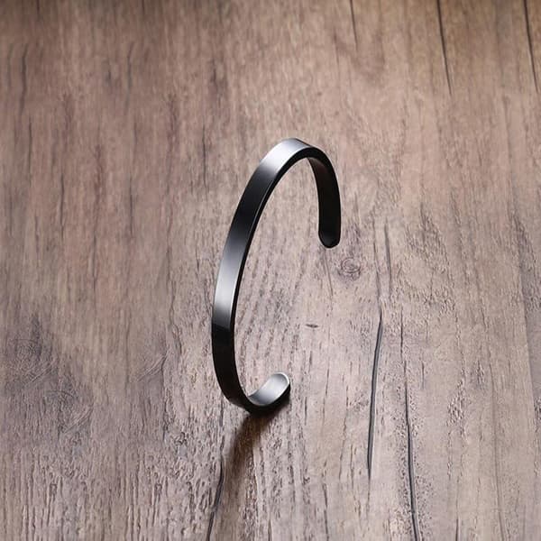 Glat poleret manchetarmbånd i rustfrit stål, unisex, 6 mm