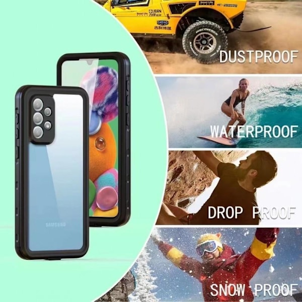 Samsung A33 5G Heltäckande Vattentät Premium Skal - 2m Transparent