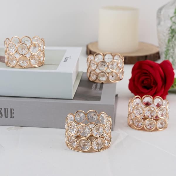 Krystall telysholdere i bulk, gave lysestaker med rhinestone design, borddekorasjon til bryllupsfest