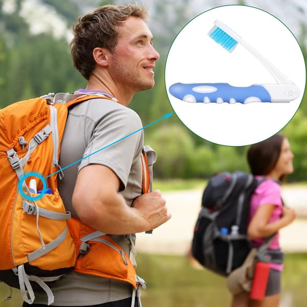 4-pack hopfällbar resetandborste, bärbar och mjuk